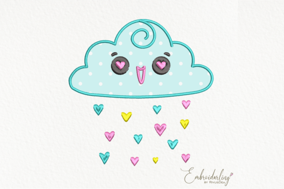 Cloud Embroidery Applique Design File Review